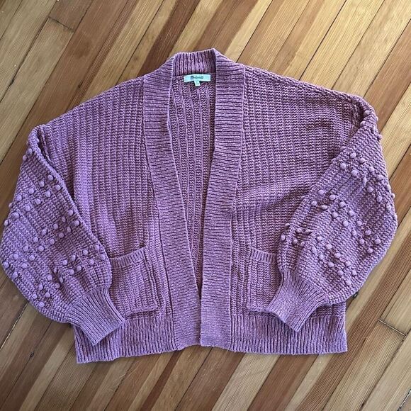 Madewell Bobble Cardigan Sweater in Dusty Rose Pink Size S - Picture 2 of 6